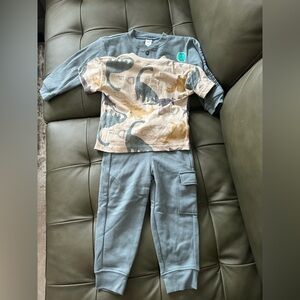 Dinosaur Print Kids Pajama Set